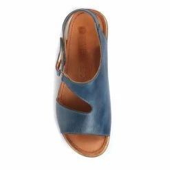 Pavers Blue Ladies Casual Leather Slingback Sandals -Pavers Sales Store unnamed file 1961