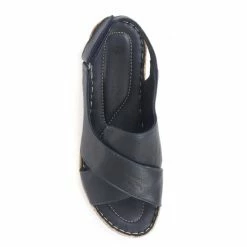 Pavers Blue Ladies Leather Cross-Over Sandals -Pavers Sales Store unnamed file 1973