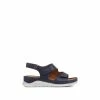 Pavers Blue Ladies Fully Adjustable Leather Sandals