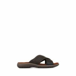 Pavers Brown Men's Leather Mule Sandals