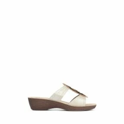 Pavers Embellished Mule Sandals Silver