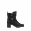 Pavers Heeled Black Biker Boots