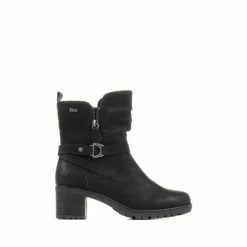 Pavers Heeled Black Biker Boots