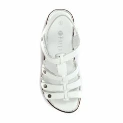 Pavers Ladies White Leather T-Bar Sandals 3 Pavers Ladies White Leather T-Bar Sandals -Pavers Sales Store unnamed file 2053