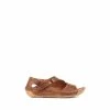 Pavers Brown Ladies Leather Flat Sandals