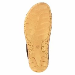 Pavers Brown Ladies Leather Flat Sandals -Pavers Sales Store unnamed file 2078