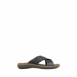 Pavers Mens Blue Leather Mule Sandals