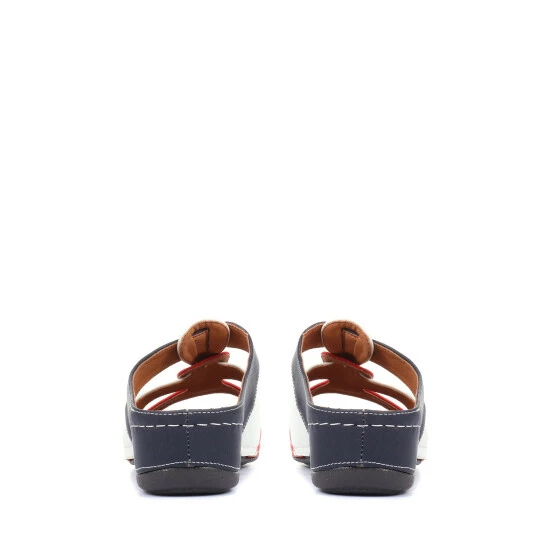 Pavers Blue Wide Fit Wedge Mule Sandals 3 Pavers Blue Wide Fit Wedge Mule Sandals - Image 3