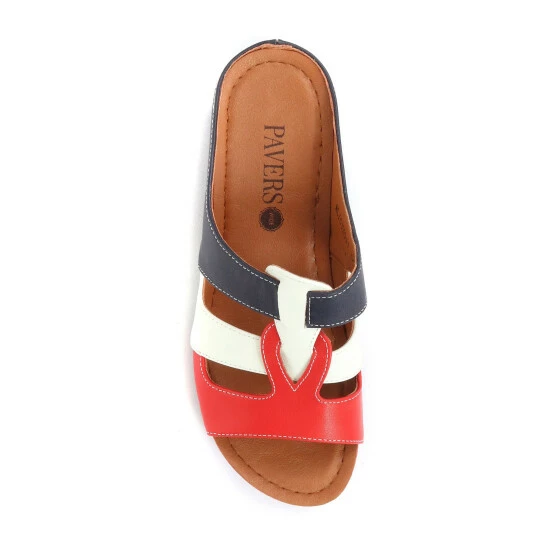 Pavers Blue Wide Fit Wedge Mule Sandals 4 Pavers Blue Wide Fit Wedge Mule Sandals - Image 4