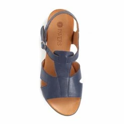 Pavers Blue Wide Fit Leather T-Bar Sandals -Pavers Sales Store unnamed file 2140
