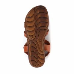 Pavers Tan Brown Leather T-Bar Sandals -Pavers Sales Store unnamed file 2172