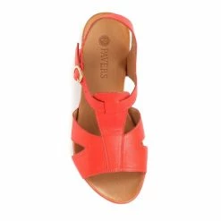 Pavers Red Wide Fit Leather T-Bar Sandals -Pavers Sales Store unnamed file 2177