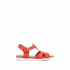 Pavers Red Wide Fit Leather T-Bar Sandals -Pavers Sales Store unnamed file 2179