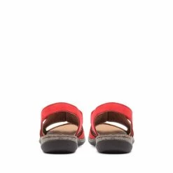 Pavers Red Ladies Leather Wide Fit Pull-On Sandals -Pavers Sales Store unnamed file 2200