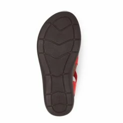 Pavers Red Ladies Leather Wide Fit Pull-On Sandals -Pavers Sales Store unnamed file 2202