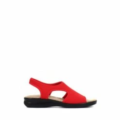 Pavers Red Ladies Stretch Sandals