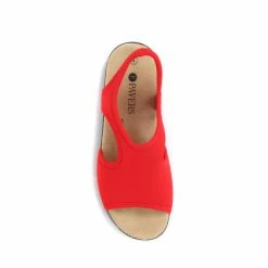 Pavers Red Ladies Stretch Sandals -Pavers Sales Store unnamed file 2213