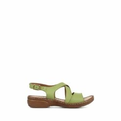 Pavers Green Casual Leather Slingback Sandals