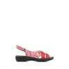 Pavers Red Wide Fit Leather Slingback Sandals
