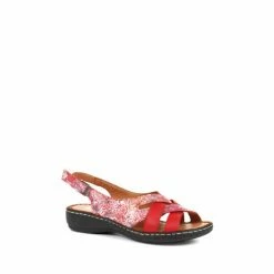 Pavers Red Wide Fit Leather Slingback Sandals -Pavers Sales Store unnamed file 2290