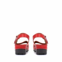 Pavers Red Touch Fastening Floral Cut-Out Sandals -Pavers Sales Store unnamed file 2296