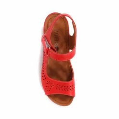 Pavers Red Touch Fastening Floral Cut-Out Sandals -Pavers Sales Store unnamed file 2297