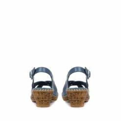 Pavers Blue Leather Slingback Wedge Sandals -Pavers Sales Store unnamed file 2302