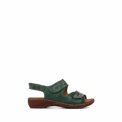 Pavers Ladies Green Dual Fitting Leather Sandals