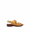 Pavers Yellow Ladies Dual Fitting Leather Sandals