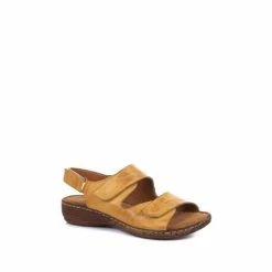Pavers Yellow Ladies Dual Fitting Leather Sandals -Pavers Sales Store unnamed file 2332