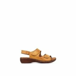 Pavers Yellow Ladies Dual Fitting Leather Sandals -Pavers Sales Store unnamed file 2335