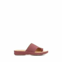 Pavers Pink Leather Toe Post Sandals