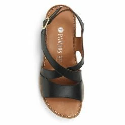 Pavers Black Casual Leather Slingback Sandals 3 Pavers Black Casual Leather Slingback Sandals -Pavers Sales Store unnamed file 2364
