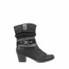Pavers Ladies Block Heel Calf Boots Black