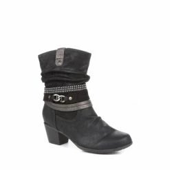 Pavers Ladies Block Heel Calf Boots Black -Pavers Sales Store unnamed file 241