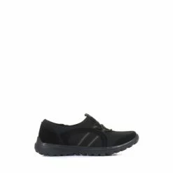 Pavers Ladies Black Lightweight Slip-On Trainers