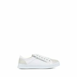 Pavers White Lace-Up Trainers