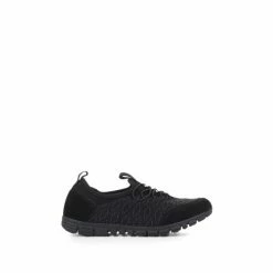 Pavers Black Ladies Extra Wide Fit Trainers