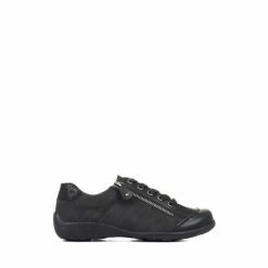 Pavers Ladies Casual Lace-Up Trainers Black