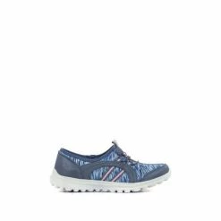 Pavers Ladies Wide Fit Lightweight Slip-On Trainers Blue -Pavers Sales Store unnamed file 2492