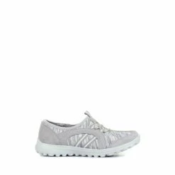 Pavers Light Grey Ladies Lightweight Slip-On Trainers