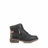 Pavers Ladies Knitted Cuff Ankle Boots Black