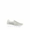 Pavers Grey Floral Slip-on Trainers