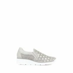 Pavers Grey Floral Slip-on Trainers -Pavers Sales Store unnamed file 2777