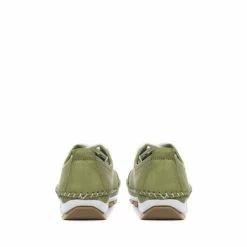 Pavers Ladies Lime Green Leather Lace-Up Trainers -Pavers Sales Store unnamed file 2792