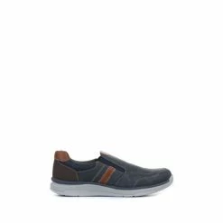 Pavers Mens Wide Fit Slip-On Trainers Brown