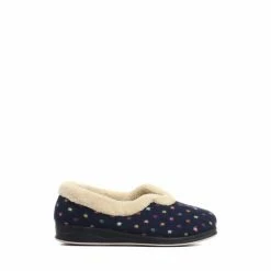 Pavers Ladies Wide Fit Polka Dot Slippers