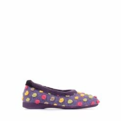 Pavers Purple Multi Ladies Full Woolly Slippers