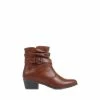 Pavers Brown Block Heeled Ankle Boots