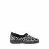 Pavers Ladies Full Slippers With Flower Embellishment Leopard Print